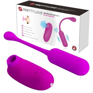 Вакуумный стимулятор и виброяйцо для стимуляции клитора Pretty Love CURUPIRA Multifunctional