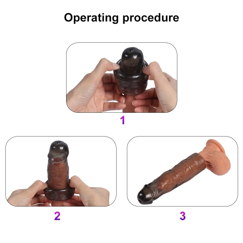 Набір насадок на силіконових член чорного кольору Xise Textured Penis Sleeves 3 штуки - 3