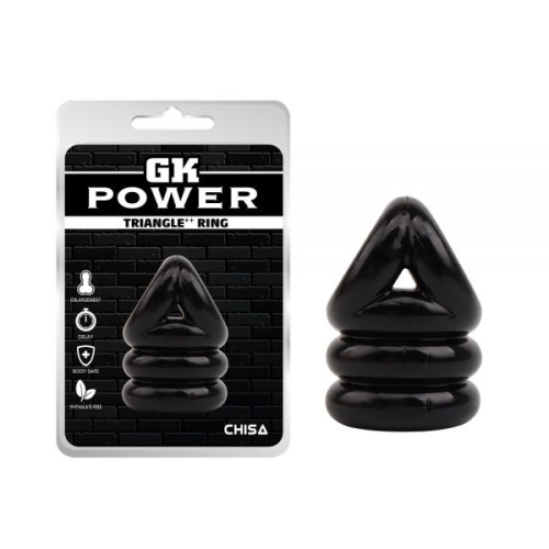Эрекционное кольцо черное Chisa Triangle Ring - 1