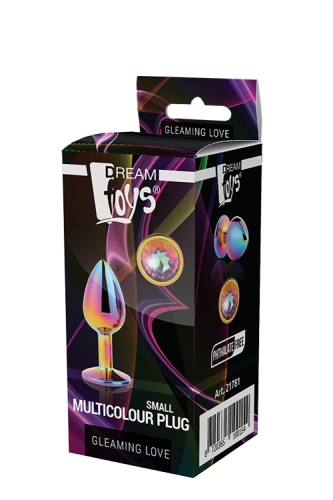 Анальна пробка райдужна з райдужним каменем 7,1 х 2,7 см Dream Toys Gleming Love - 2