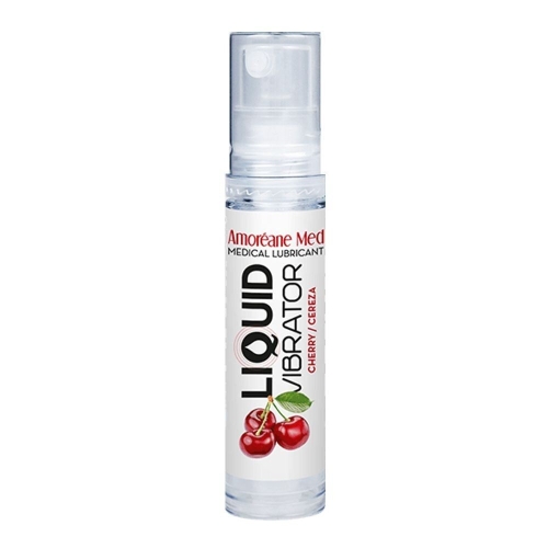 Лубрикант с эффектом вибрации Amoreane Med Liquid Vibrator Cherry 10 мл - 1