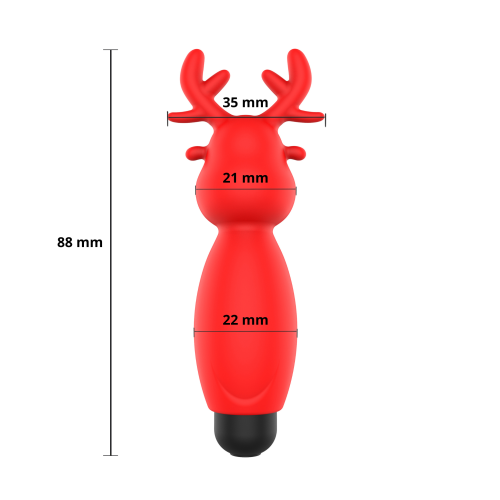Міні-вібратор у формі оленя червоного кольору Erospace Sweet Play Mini Reindeer Vibrator модель A10 - 7