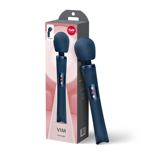 Массажер в виде микрофона супермощный и легкий синий Fun Factory VIM Vibrating Wand до 6 часов работы - 6