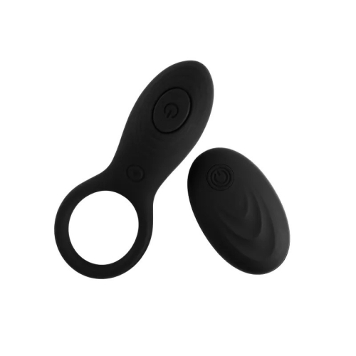 Эрекционное кольцо с вибрацией и пультом ДУ Pleasure Luxury Remote Control Silicone Cock Ring черного цвета - 3