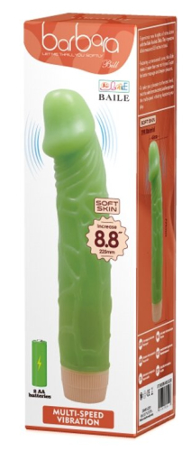 Вібратор реалістичний зелений BARBARA 8.8 Bill MULTI-SPEED VIBRATOR - 10