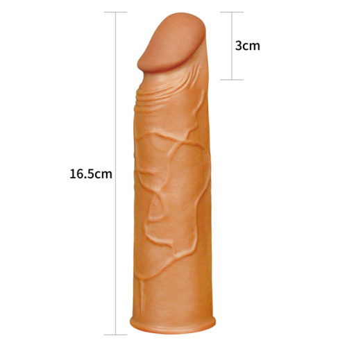 Насадка на член реалістична що подовжує тілесного кольору Lovetoy Pleasure X - 3