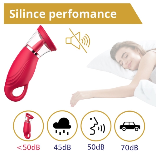 Вакуумный стимулятор з язычком Erospace Licking Tongue Suction Vibrator Sweet Play A18 - 12