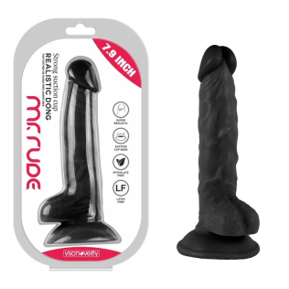 Фаллоимитатор реалистик на присоске Mr. Rude Realistic Dong Black 7.9 черный