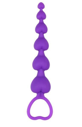 Анальная цепочка Chisa Heart Booty Beads фиолетовая - 1