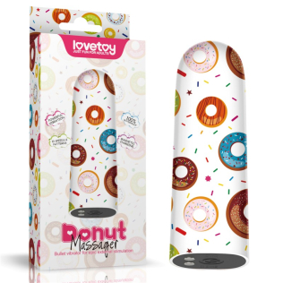 Компактный вибратор для клитора с принтом Lovetoy Rechargeable Donut Massager