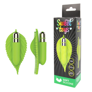 Вібратор силіконовий для клітора з відростками SWEET TOYS зелений L 12,5 см ширина 6 см зі знімною вібропулею
