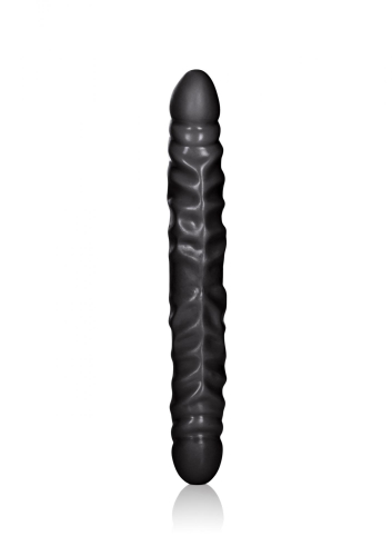 Двухсторонний фаллоимитатор реалистичный черного цвета California Exotic Novelties - 2