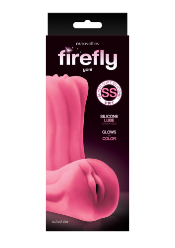 Мастурбатор вагина светящийся в темноте розового цвета NS Novelties Firefly Yoni - 3