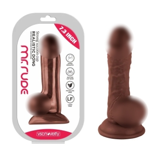 Фаллоимитатор реалистичный на присоске Realistic Dong Brown Mr. Rude 7.3 коричневый