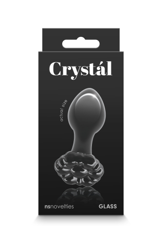 Анальний скляний затор чорного кольору NS Novelties Crystal Flower - 4
