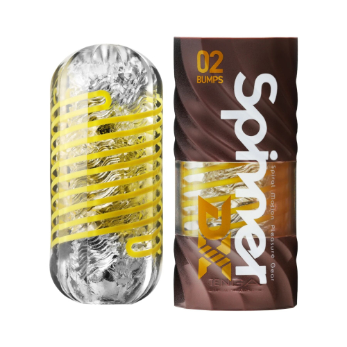 Мастурбатор для чоловіків жовтого кольору Tenga Spinner DX 02 Bumps - 1