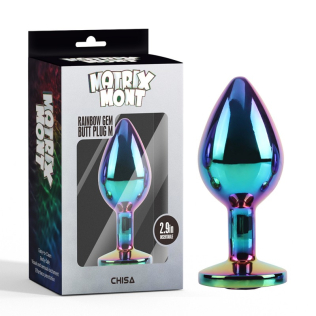 Анальна пробка із кристалом райдужного кольору Chisa Gem Butt Plug розмір Medium