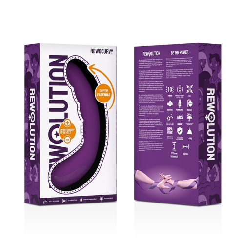 Вібратор для точки G фіолетового кольору Rewolution Rewocurvy - 2