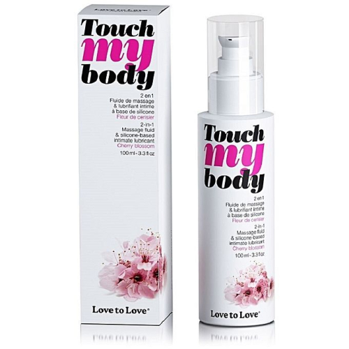 Масажна олія-лубрикант силіконова з ароматом квітучої вишні Love To Love TOUCH MY BODY 100 мл - 2