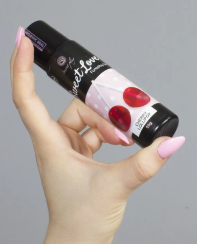Оральный лубрикант на кремообразной основе со вкусом вишни Secret Play Sweet Love Cherry Lollipop Gel 60 мл - 3