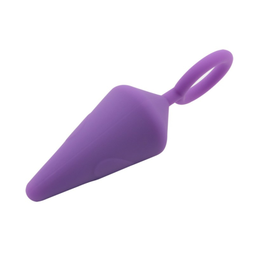 Фиолетовая анальная пробка с кольцом Candy Plug Large - 2