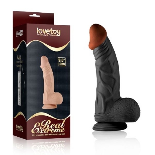 Фаллос-реалистик на присоске черный Lovetoy Real Extreme - 1