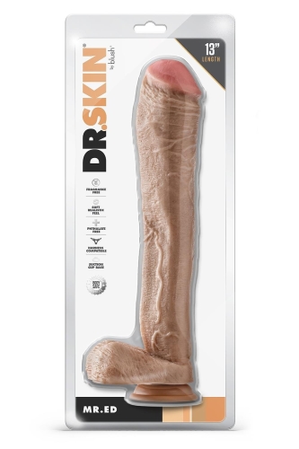 Фалоімітатор Гігант реалістичний з яєчками бежевий Blush Dr. Skin Mr. Ed - 3