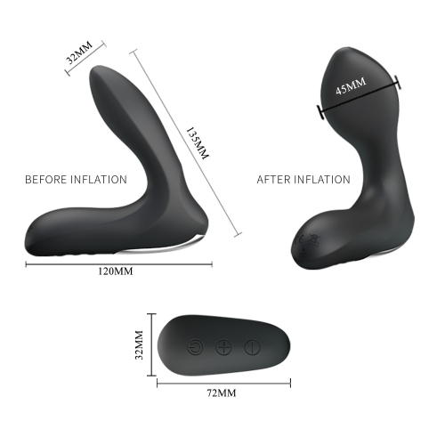 Вибромассажер простаты расширяющийся с пультом ДУ черный LYBAILE Mr. Play Remote Control Vibrating Prostate Massager - 7