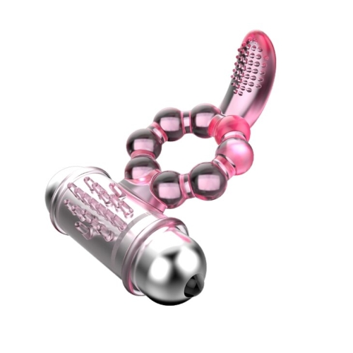 Ерекційне кільце з вібрацією і стимуляцією клітора Lybaile Pleasure tongue Ring - 3