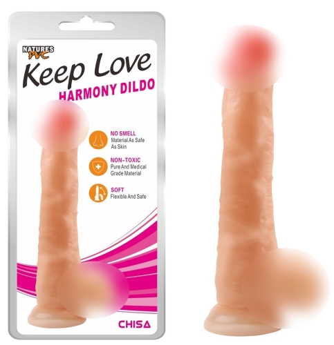 Фалоімітатор 24/4, 1 см на присоску реалістичний бежевий CHISA Keep Love Harmony Dildo - 1