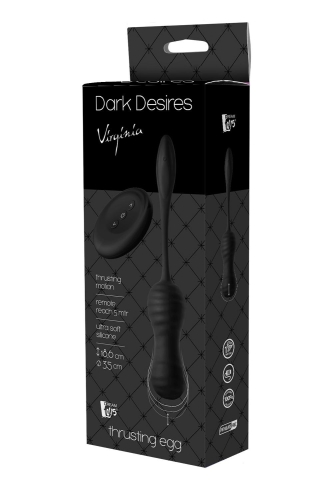 Віброяйце чорного кольору з пультом ДК Dream Toys DARK DESIRES VIRGINIA - 2