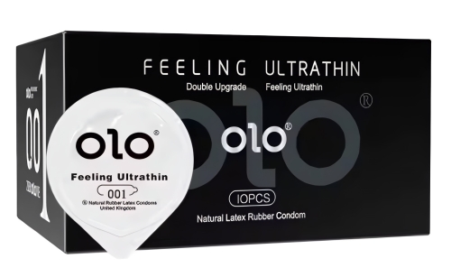 Ультратонкі презервативи з гіалуроновою кислотою OLO Feeling Ultrathin 10 штук - 1