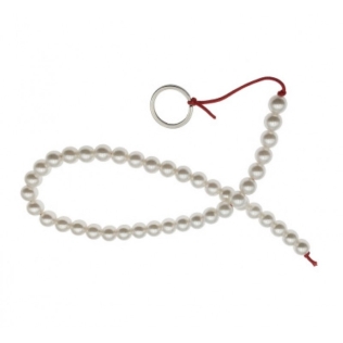 Анальні намисто з кільцем білого кольору Bdsm4u Anal toys chrysanthemum
