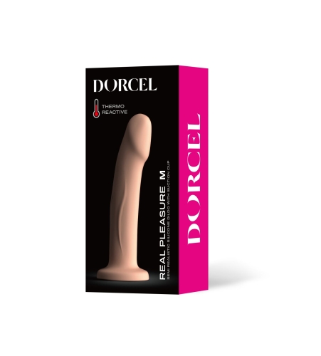 Насадка для страпону на присосці термоактивна силіконова тілесного кольору Dorcel Real Pleasure розмір M - 6