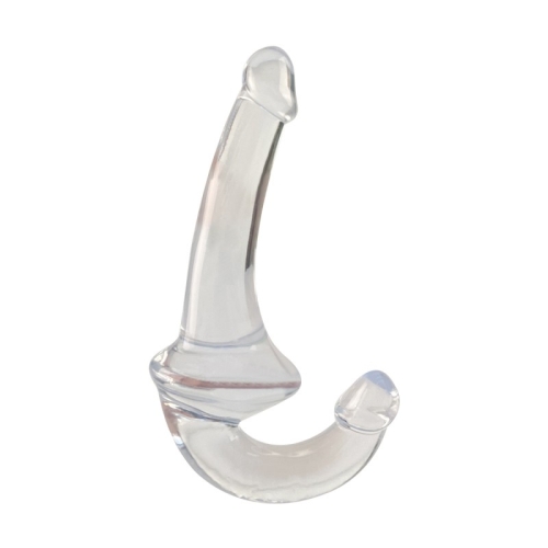 Безперервний подвійний реалістичний страпон прозорого кольору Cnt Crystal Beginner Dildo 7.0 - 2