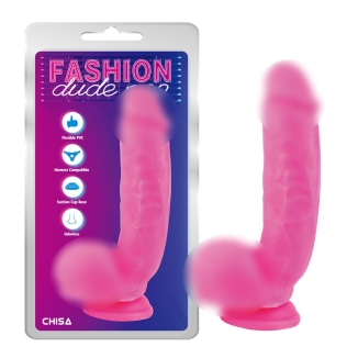 Фаллоимитатор реалистичный на присоске розового цвета Chisa Dual Density Cock