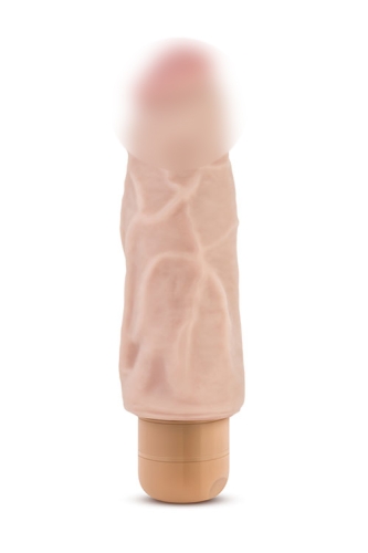 Реалистичный толстый вибромассажер MR. SKIN COCK VIBE VIBE 9 BEIGE - 1