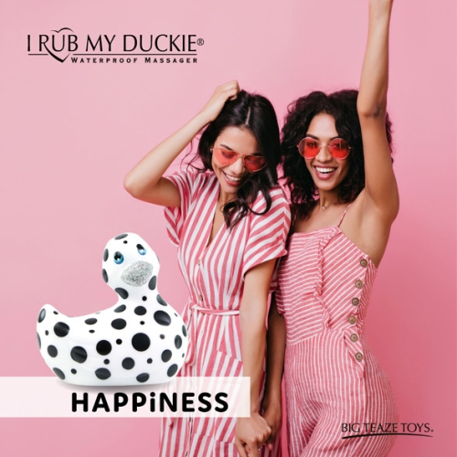 Уточка вибратор клиторальный белая в черную точку Big Teaze Toys I Rub My Duckie - 8