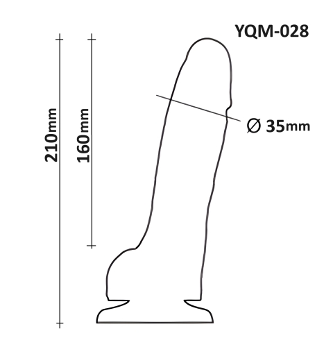 Фалоімітатор реалістичний з мошонкою на присосці тілесний OYO YQM-028 - 11