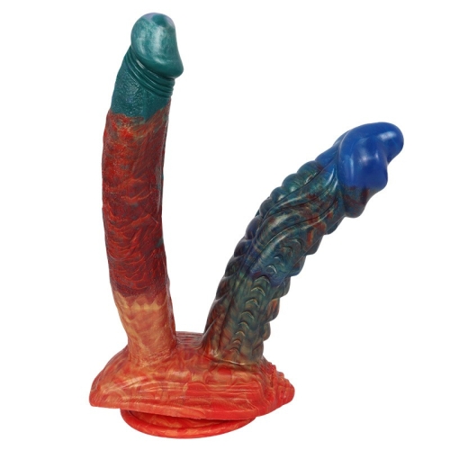 Фаллоимитатор двойной для фистинга Tenacious Double Dildo Ambilight цветной - 2