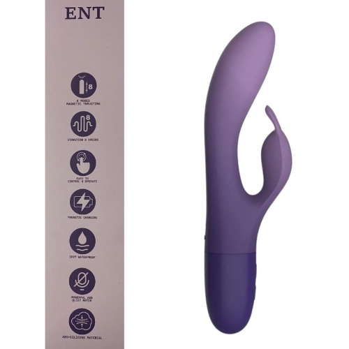 Вібратор кролик для точки G і з відростком для клітора фіолетовий Every Night Toys - 4