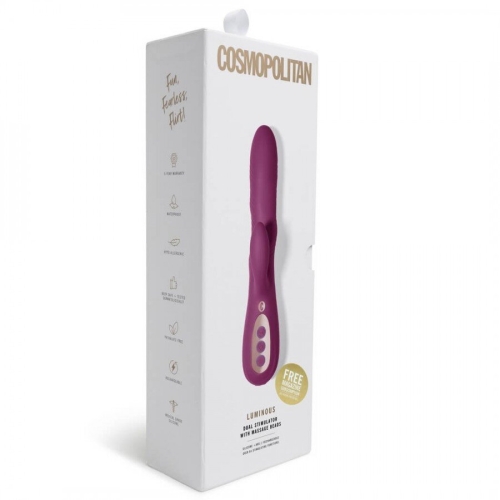 Вагінальний вібратор з кліторальним відростком фіолетовий Cosmopolitan Luminous Rabbit - 4
