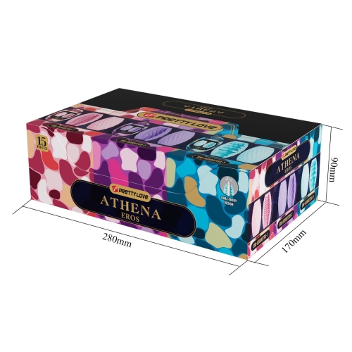 Набор мастурбаторов Яиц голубого розового и фиолетового цветов Lybaile Pretty Love Athena EROS 15 штук - 8