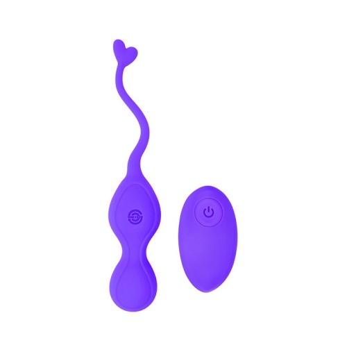 Віброяйце з хвостиком фіолетового кольору Chisa Heart Waves Bullet Vibrator - 2