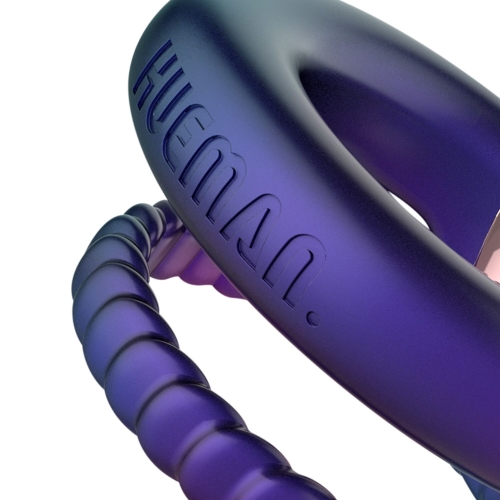 Эрекционное виброкольцо на член фиолетовое Hueman Jupiter Vibrating Cock and Ball Ring - 4