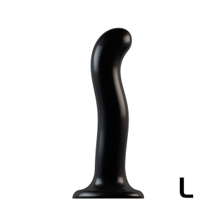 Насадка для страпона силиконовая черного цвета Strap On Me P&amp;amp;G-Spot Dildo размер L