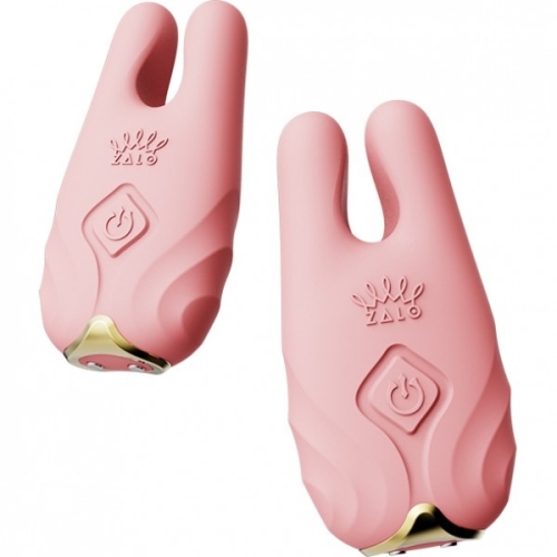Бездротові віброзатискачі для сосків ZALO Nave Vibrating Nipple Clamps рожеві - 1