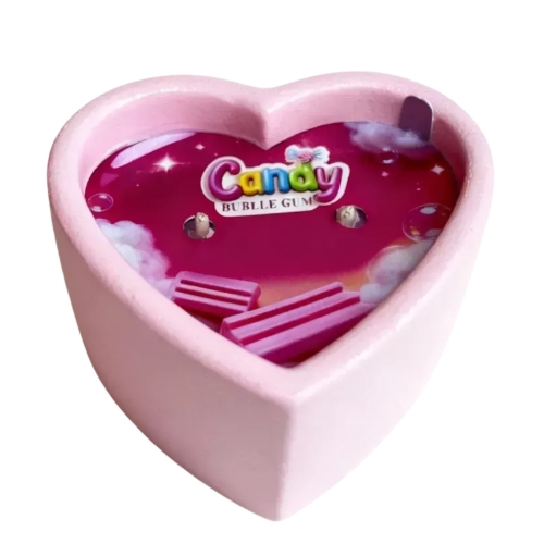 Масажна свічка у формі серця з ароматом жуйки Candy Bubble Gum 70 мл - 1