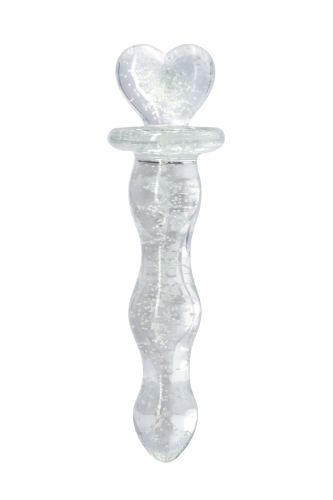 Фалоімітатор скляний прозорого кольору NS Novelties Firefly glass heart - 1