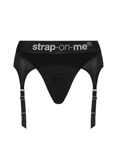 Трусы для страпона с подвязками для чулок Strap-On-Me REBEL HARNESS - S - 3